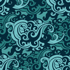 Sea waves Seamless pattern