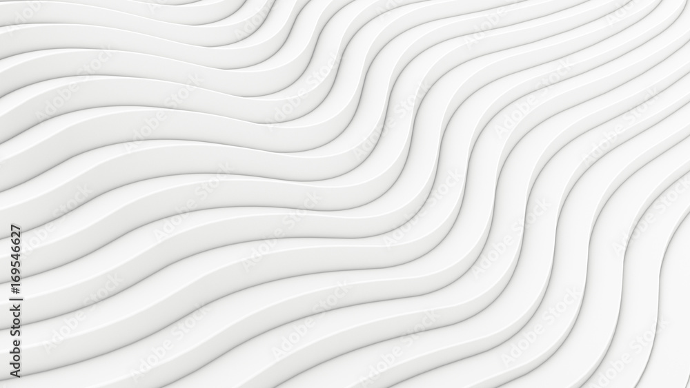 Aufkleber Wave band abstract background surface 3d rendering