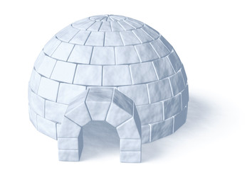 Igloo icehouse on white