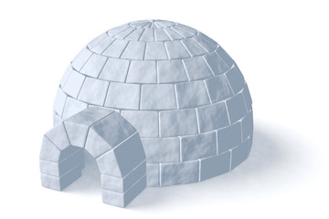 Igloo icehouse on white
