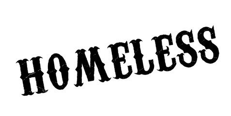 Homeless rubber stamp. Grunge design with dust scratches. Effects can be easily removed for a clean, crisp look. Color is easily changed.