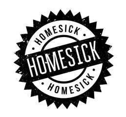 Homesick rubber stamp. Grunge design with dust scratches. Effects can be easily removed for a clean, crisp look. Color is easily changed.