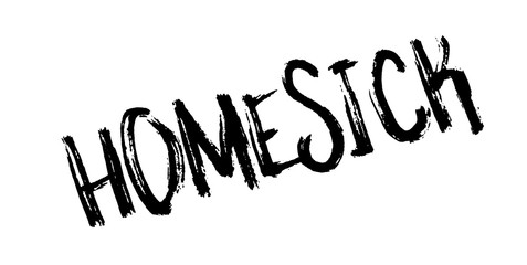 Homesick rubber stamp. Grunge design with dust scratches. Effects can be easily removed for a clean, crisp look. Color is easily changed.