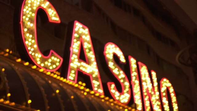 Las Vegas Casino Neon Signs at Night Nevada USA