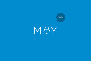 May logo with capitals letters in movement. Editable vector design.