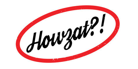 Howzat rubber stamp. Grunge design with dust scratches. Effects can be easily removed for a clean, crisp look. Color is easily changed.