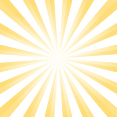 Abstract light Yellow White rays background. Vector - obrazy, fototapety, plakaty