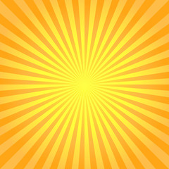 Abstract bright Yellow rays background. Vector