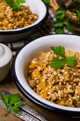 Pearl barley with vegetables