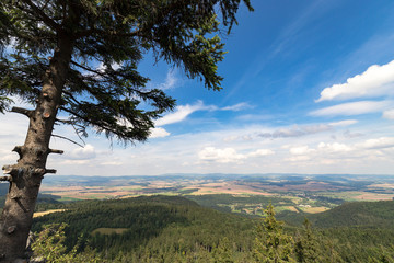 Beautiful summer mountain landscape with clouds