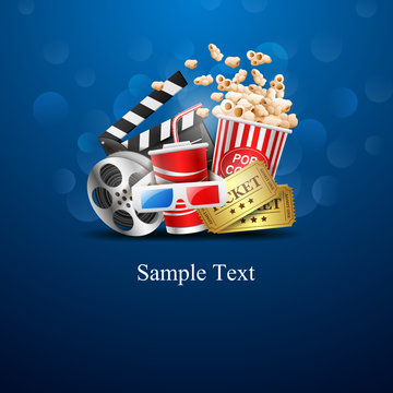 cinema design over blue background.vector illustration