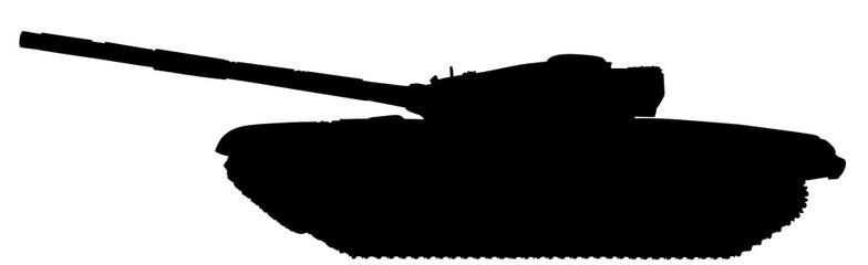 Fototapeta na wymiar Tank vector silhouette, isolated on white background. Black symbol.