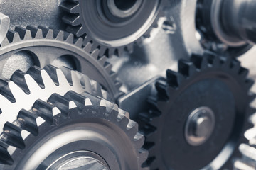 engine gear wheels, industrial background