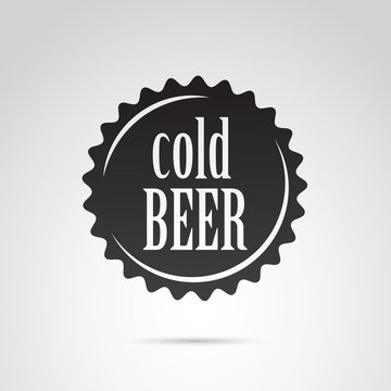 Cold beer vector sign.