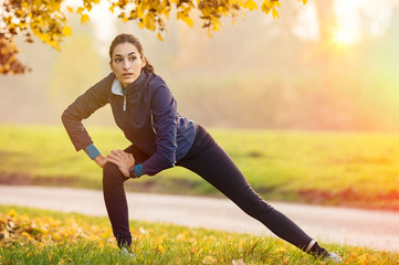 Woman doing stretching exercise