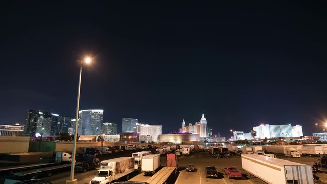 Las Vegas Strip Skyline Time Lapse of Resort Hotel and Casino at Night