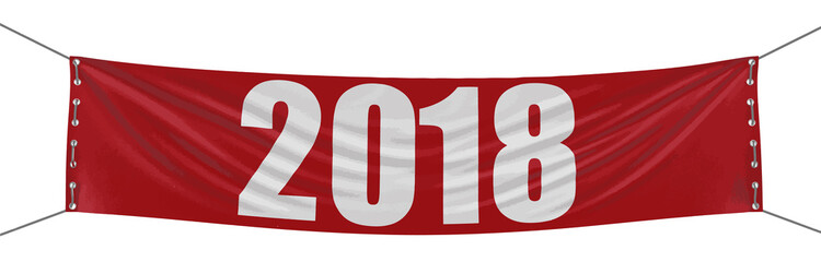 Fototapeta na wymiar Big 2018 Banner. Image with clipping path