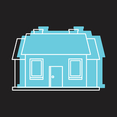 Vintage house doodle icon vector illustration for design and web isolated