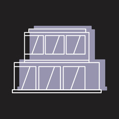 Modern house doodle icon vector illustration for design and web isolated