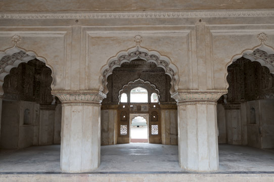 Interior of palace in Orchha, India