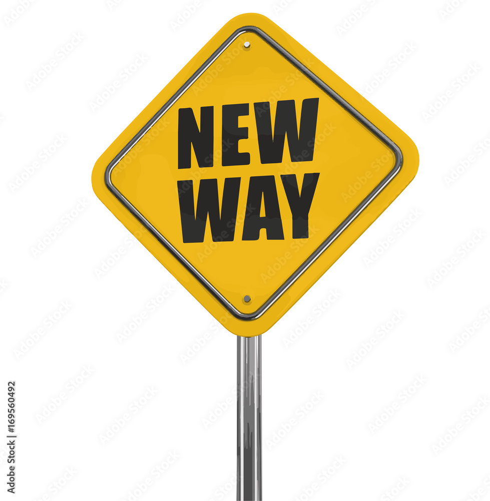 Poster old and new pointers on signpost. image with clipping path