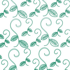 leafs plant decorative pattern vector illustration design