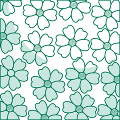 cute flowers decorative pattern vector illustration design