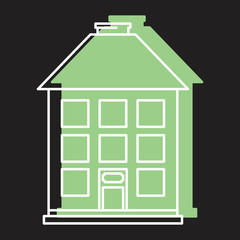 Cottage house doodle icon vector illustration for design and web isolated