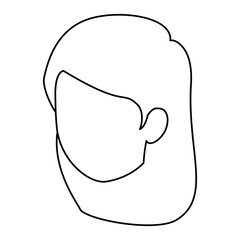 woman face icon over white background vector illustration