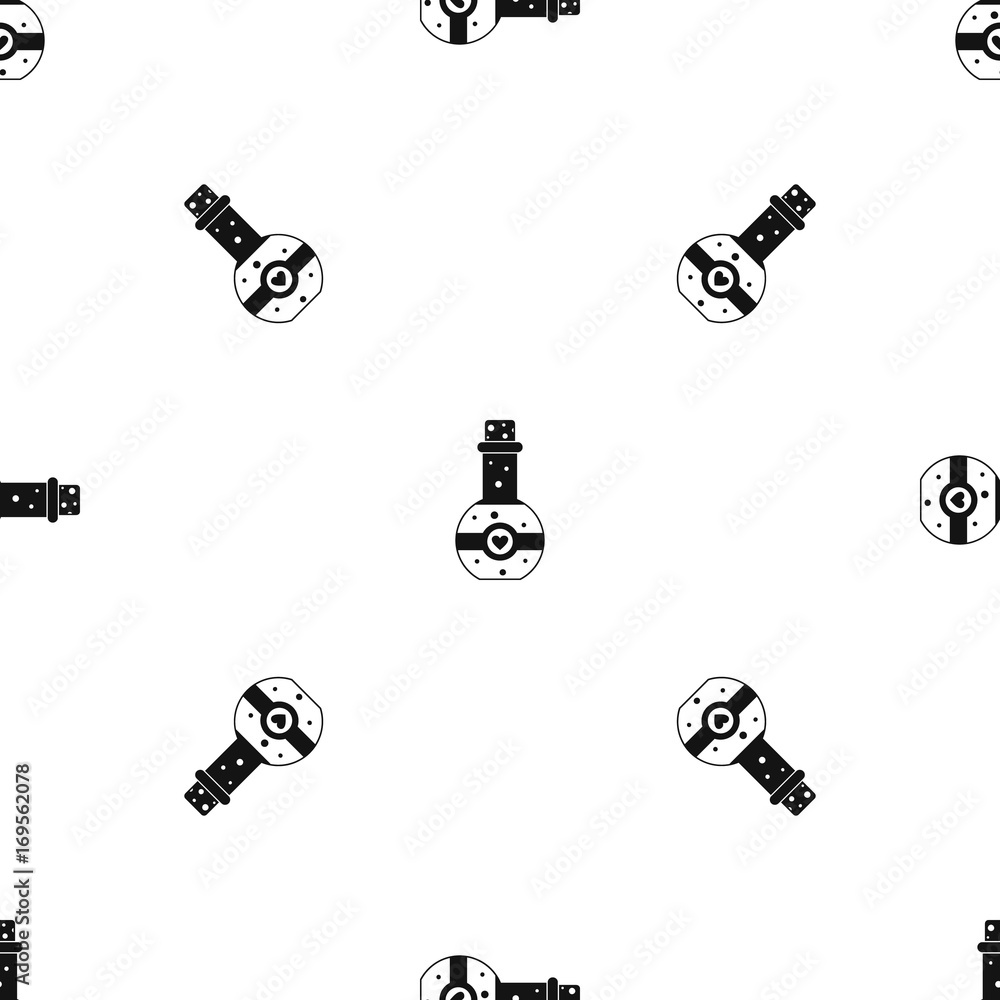 Poster flask of love elixir pattern seamless black