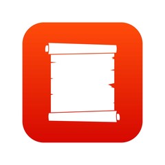Retro scroll paper icon digital red