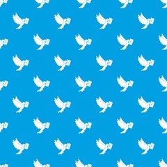 Dove carrying envelope pattern seamless blue