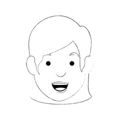 cartoon woman face icon over white background vector illustration