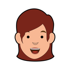 Fototapeta premium cartoon woman face icon over white background colorful design vector illustration
