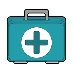 Obraz premium first aid kit icon over white background vector illustration