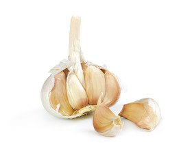 Fresh garlic isolated on white