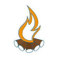 campfire icon over white background vector illustration