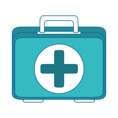 first aid kit icon over white background vector illustration