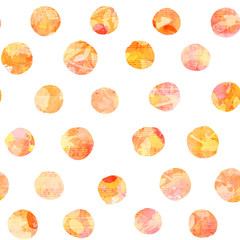 Abstract dots with floral shapes and sheet music, seamless pattern