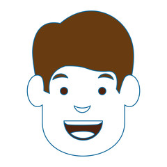 cartoon man face icon over white background vector illustration