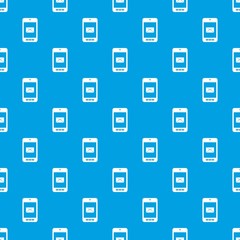 Smartphone with email symbol on the screen pattern seamless blue