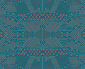 Printed circuit board background in blue