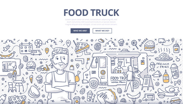 Food Truck Doodle Concept