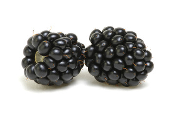  Ripe blackberries isolated on white background