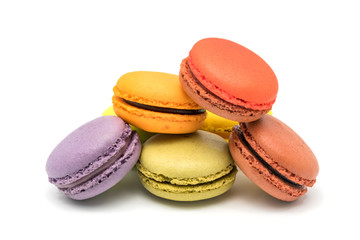 Pile of colorful sweet macarons