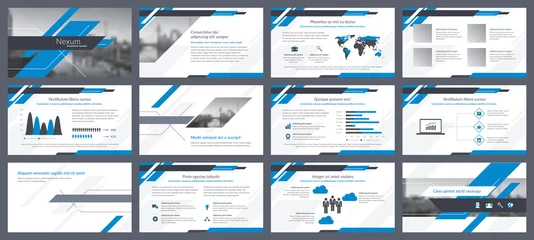 Foto op Aluminium Elements of infographics for presentations templates. Annual report, leaflet, book cover design. Brochure layout, flyer template design. Corporate report, advertising template in vector Illustration.  © Cifotart