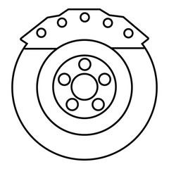 Brake shoe icon, outline style