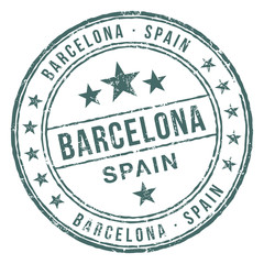 Fototapeta premium Barcelona Spain stamp