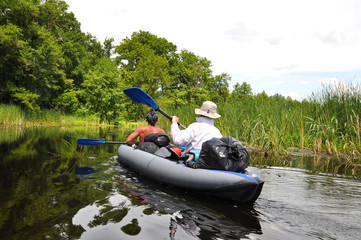 Kayaking on the river