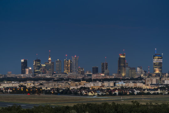 Fototapeta Warsaw city downtown panorama